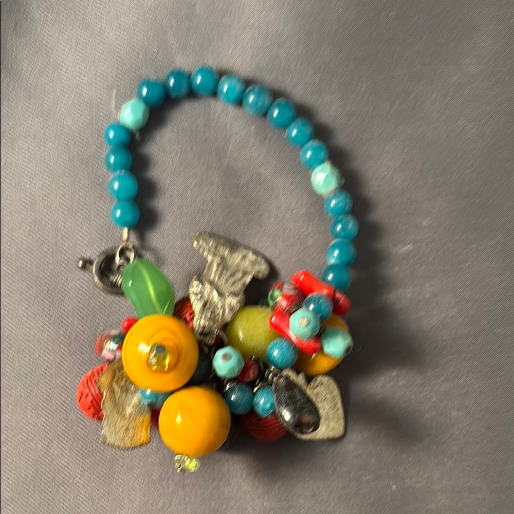 Colorful Beaded Bracelet with Charms